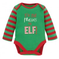 嬰兒聖誕長袖夾衣: Give me presents or Elf! 